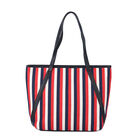 Klassische Handtasche mit Streifenmuster, Rot/blau image number 0