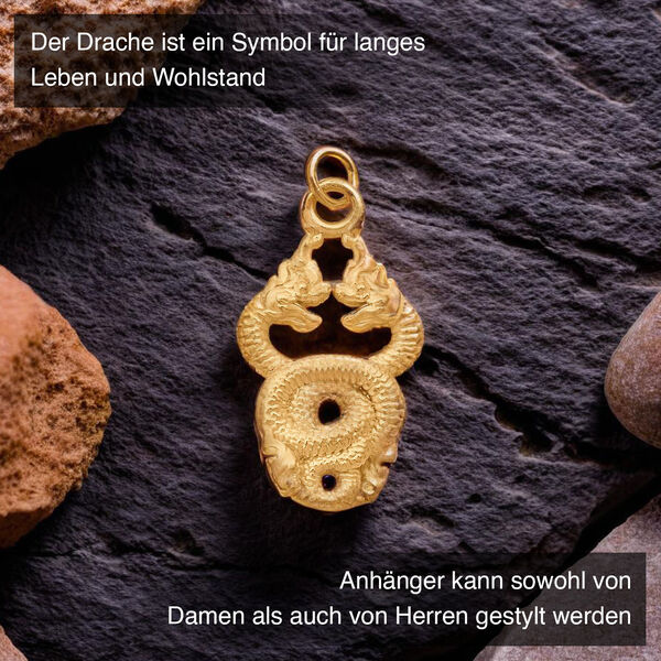 Drachen 1,21 Gramm Anh&auml;nger in 999 Gold image number 2