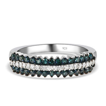 Blauer und wei&szlig;er Diamant-Ring - 0,50 ct.