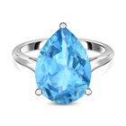 Himmelblauer Topas Ring, 925 Silber platiniert (Größe 17.00) ca. 9,75 ct