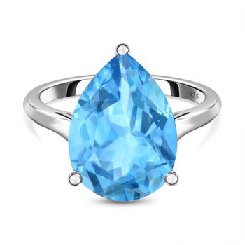 Himmelblauer Topas Ring, 925 Silber platiniert (Gr&ouml;&szlig;e 17.00) ca. 9,75 ct
