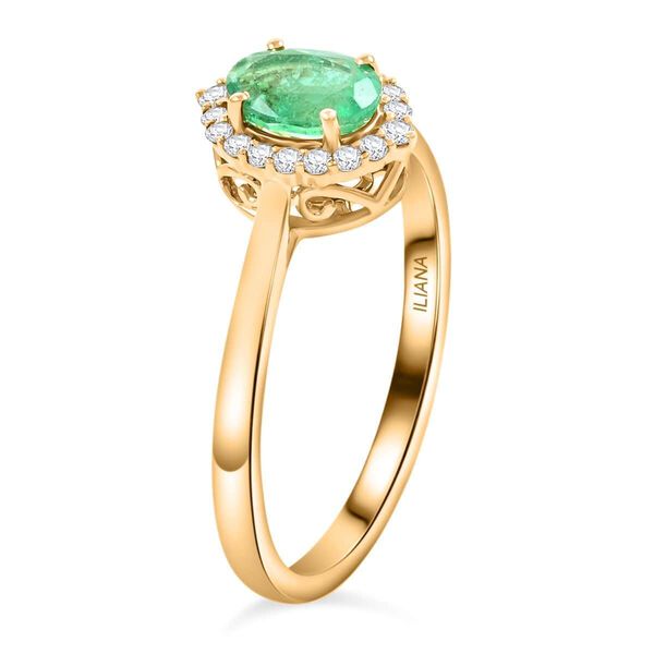 ILIANA AAA Kagem sambischer Smaragd und SI GH Diamant Ring in 750 Gold - 1 ct.&nbsp; image number 5