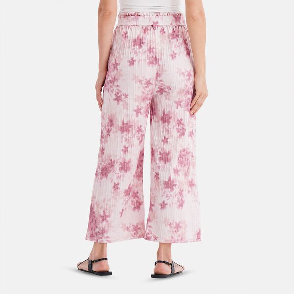 Weit geschnittene Hose, Blumenmuster, 99×35,5cm, Aprikose image number 2