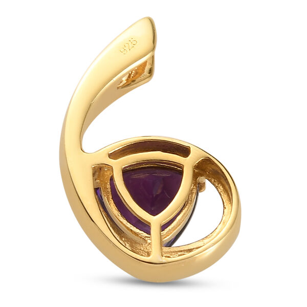 Afrikanischer Amethyst und Zirkon Anh&auml;nger 925 Silber vergoldet image number 5