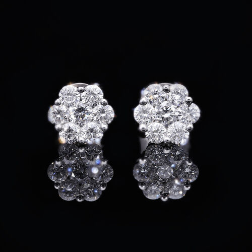 LUXURIANT DIAMOND- SGL zertifizierte VS Labor Diamant Ohrringe, 925 Silber platiniert - 1 ct. image number 9