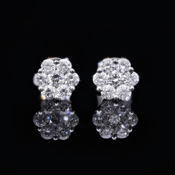 LUXURIANT 1 ct. SGL zertifizierte VS Labor Diamant Ohrringe, 925 Silber platiniert image number 9