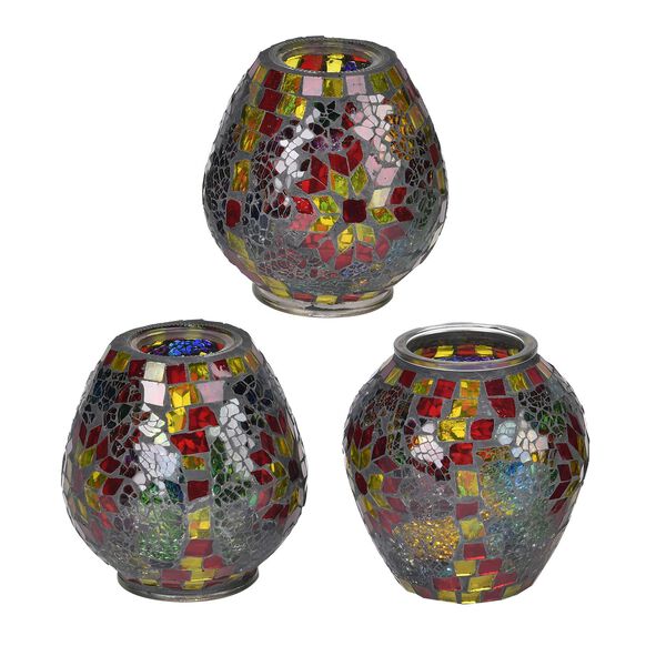 Mosaik Glas Lampe, bronze image number 6