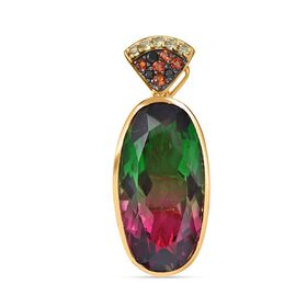 Wassermelonen Quarz Triplett und Multi-Edelstein-Anhänger - 10,50 ct.