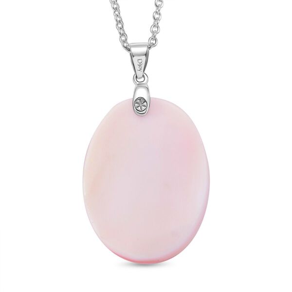 D'Joy Nat&uuml;rlicher Rosa K&ouml;nigsmuschel Perle Schmuckset ca. 50 cm 925 Silber rhodiniert image number 4