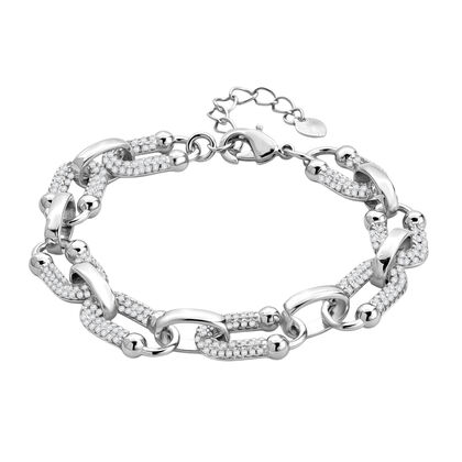 Wei&szlig;er Zirkonia Armband ca. 18 cm Nickelfreies Messing Standard 1.60 ct