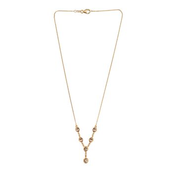 AAA Turkizit und wei&szlig;es Zirkon Collier, ca. 45 cm, 925 Silber Gelbgold Vermeil ca. 2.42 ct