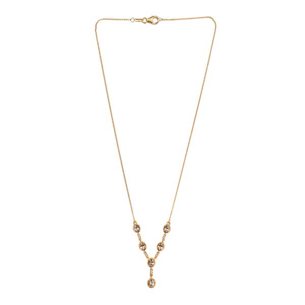 AAA Turkizit und weißes Zirkon Collier, ca. 45 cm, 925 Silber Gelbgold Vermeil ca. 2.42 ct image number 4