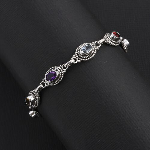 Royal Bali Kollektion - Mehrfarbiges Edelsteinarmband,19 cm- 3,75 Karat. image number 1