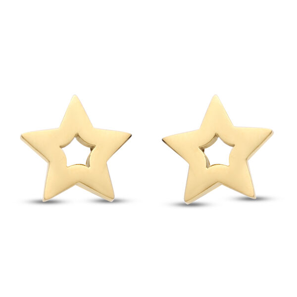 2er - Set goldene Ohrringe und Halskette, ca. 50 cm, Edelstahl vergoldet image number 5