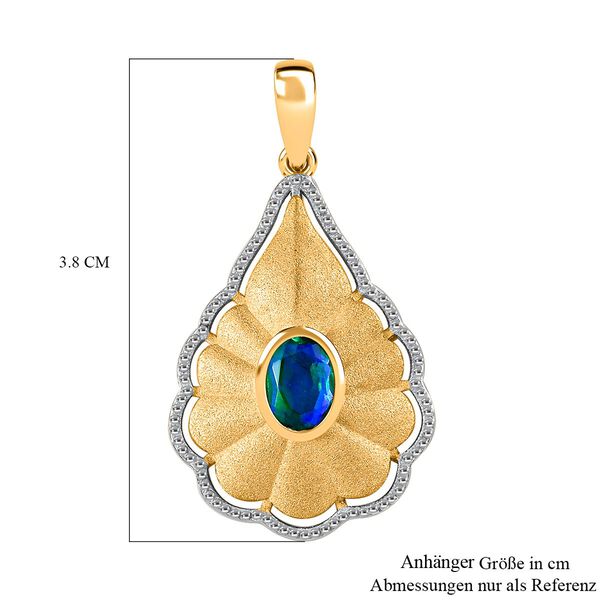 Pfau Quarz Triplette Anh&auml;nger 925 Silber Gelbgold Vermeil ca. 0,86 ct. image number 6