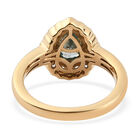 Blauer Zirkon Ring 925 Silber 585 Vergoldet (Größe 20.00) ca. 1,33 ct image number 5