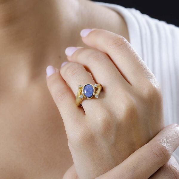 Boulder Opal Triplett und Zirkon Ring - 1,56 ct. image number 3