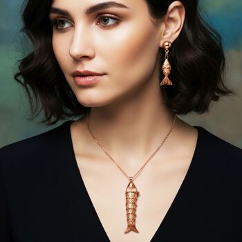 Wei&szlig;er Zirkonia Schmuckset ca. 50 cm +5 cm Extender, Nickelfreies Messing ros&eacute;vergoldet