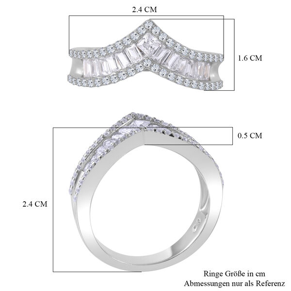 LUSTRO STELLA Wei&szlig;er Zirkonia-Ring, 925 Silber rhodiniert - 1,54 ct. image number 5