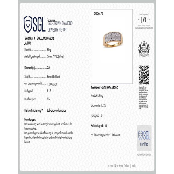 LUXURIANT SGL zertifizierter VS Labor Diamant Ring - 1 ct. image number 8