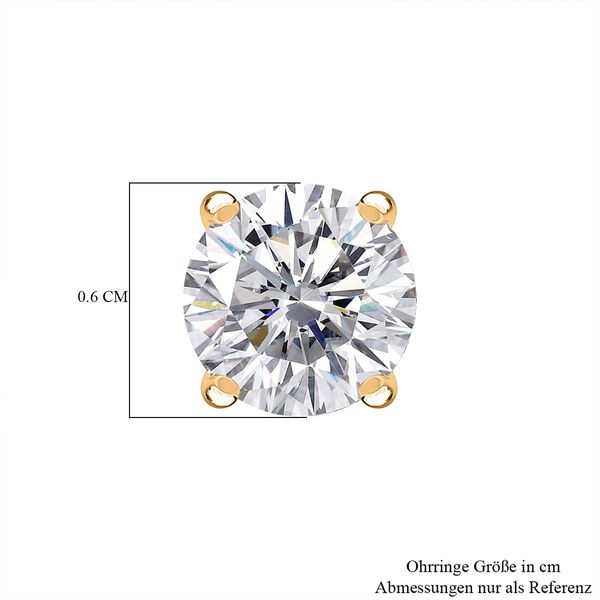 Moissanit Ohrringe, 925 Silber Gelbgold Vermeil - 1,49 ct. image number 4