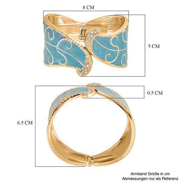 Wei&szlig;er Kristall Armreif ca. 18 cm Legierung emailliert image number 5