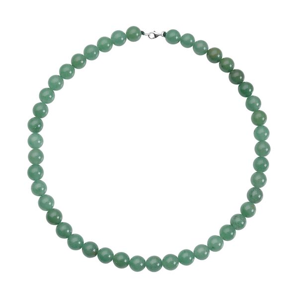 Gr&uuml;ne Aventurin Halskette, ca. 45 cm, 925 Silber rhodiniert ca. 306,00 ct