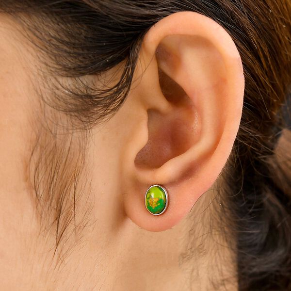 Gr&uuml;ne Mojave-T&uuml;rkis Ohrringe, 925 Silber ca. 2,44 ct image number 3