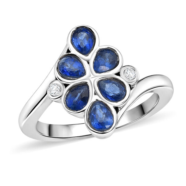 Kyanit und Zirkon Bypass Ring 925 Silber rhodiniert  ca. 1,15 ct image number 6