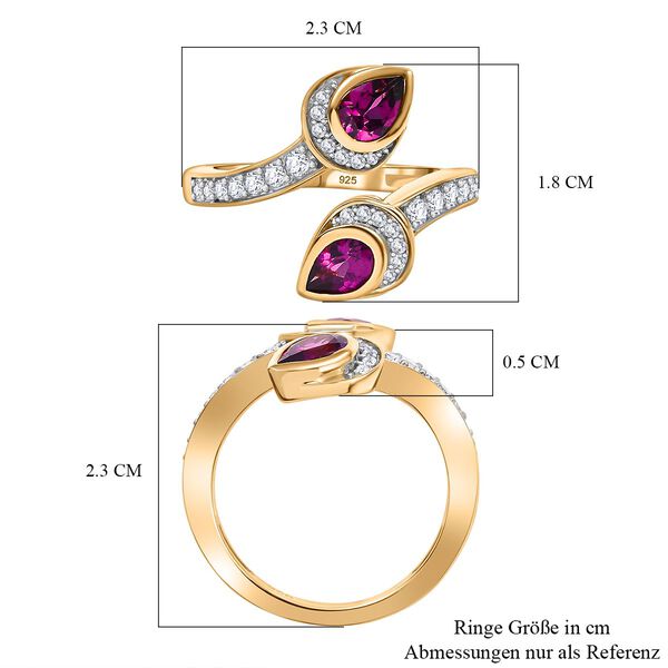 AAA Radiant Ember Granat und Zirkon Ring - 1,40 ct. image number 7