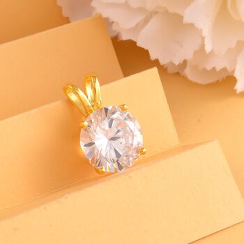 Wei&szlig;er Zirkonia Anh&auml;nger, 925 Silber vergoldet ca. 5,00 ct