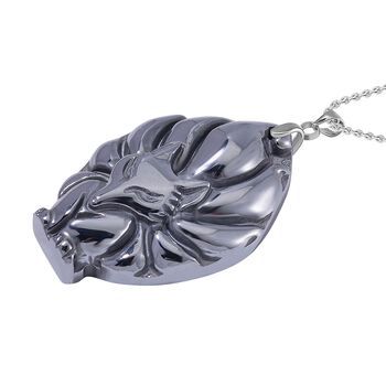 Terahertz Neunschw&auml;nzige-F&uuml;chsin-Anh&auml;nger mit Kette, Messing und Edelstahl ca. 75.00 ct