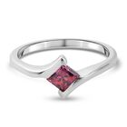 LUSTRO STELLA Hergestellt mit Roter ZIRKONIA Solitär Ring 925 Silber Platin-Überzug (Größe 16.0) image number 0