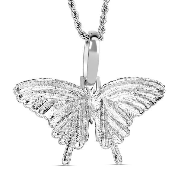 Wei&szlig;er Kristall-Schmetterlings-Anh&auml;nger mit Kette - 10 ct. image number 5