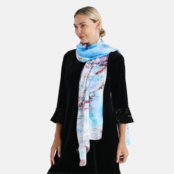 LA MAREY Signature Seidenschal aus 100% Maulbeerseide, 110 x 195 cm, Mehrfarbig