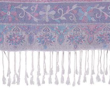 Schal mit Paisley-Muster und Fransen, 70x180cm, Grau-Wei&szlig;