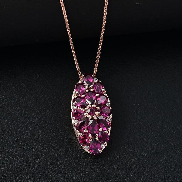 AAA Radiant Ember Granat Anhänger mit 50cm Kette - 3,79 ct. image number 2