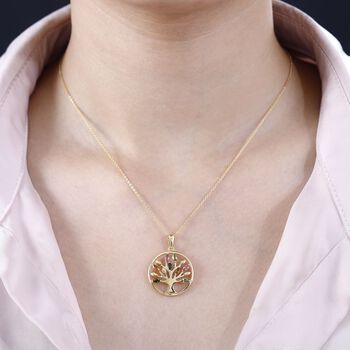 AA Mehrfarbig-Turmalin Anh&auml;nger 925 Silber vergoldet ca. 0,67 ct.