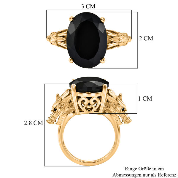 EverTrue AA schwarzer Glasachat und schwarzer Spinell Ring - 9,68 ct. image number 6
