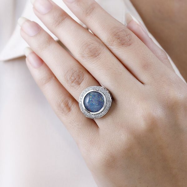 Boulder Opal and Zirkon Ring- 10,50 ct. image number 8