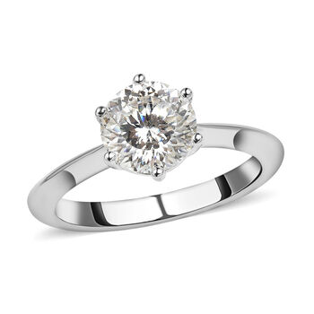 Moissanit Solit&auml;r Ring in Silber, 1,75 ct.