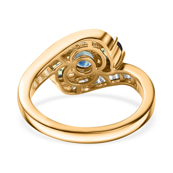 Gr&uuml;ner Saphir und Zirkon-Ring - 1,94 ct. image number 7