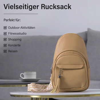 PU Brusttasche, 19x10x30cm, Beige