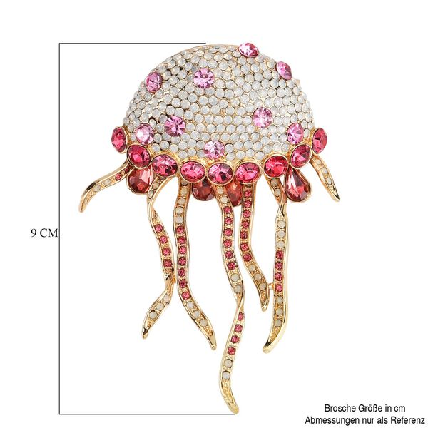 Mehrfarbiger Kristall Brosche  Gelb image number 5