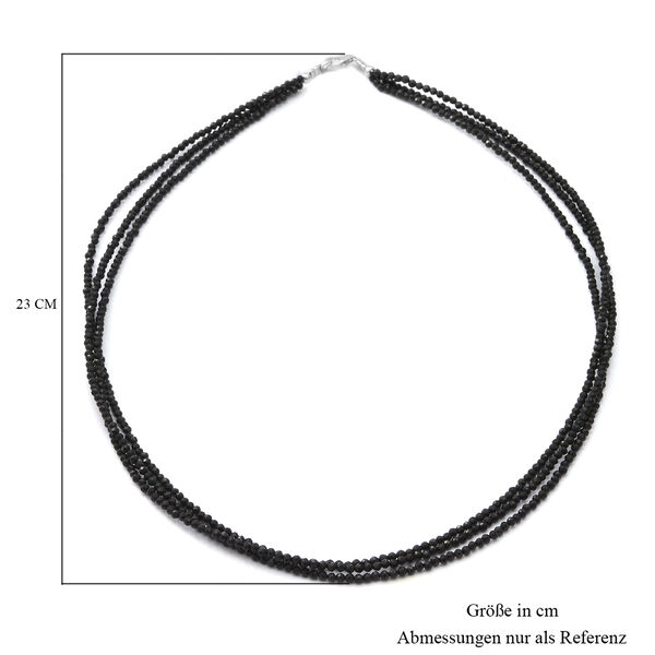 Schwarzer Spinell Halskette ca. 45 cm 925 Silber ca. 55,00 ct. image number 4