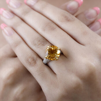 Citrin und Zirkon Ring - 8,38 ct.