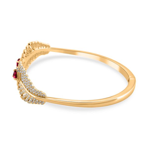 Grüner Kristall, Weißer Zirkonia Armreif ca. 19 cm Nickelfreies Messing Standard image number 4