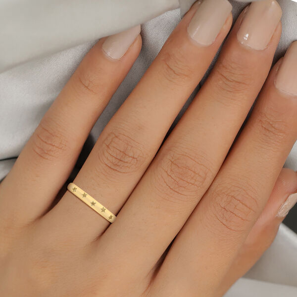 Gelber Diamant Band Ring 925 Silber 585 Vergoldet image number 3