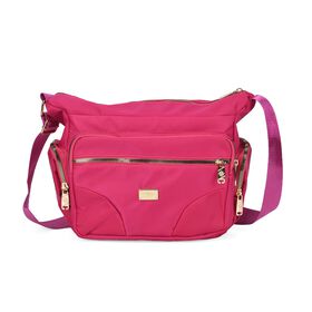 Stylische Umhängetasche mit verstellbarem Gurt und RFID-Schutz, Pink