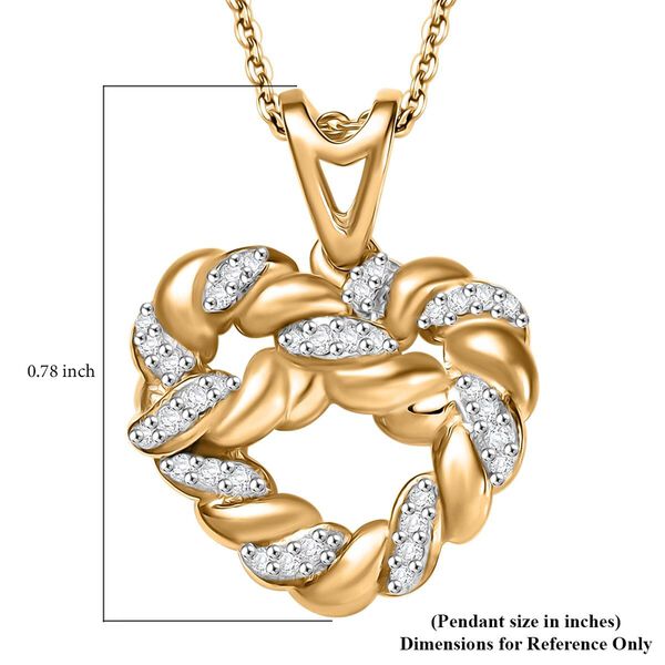 GP Amore Kollektion - Nat&uuml;rlicher wei&szlig;er  Diamant und Kanchanaburi blauer Saphir Anh&auml;nger mit 50cm Kette, 925 Silber 750 Gelbgold Vermeil - 0,15 ct. image number 7